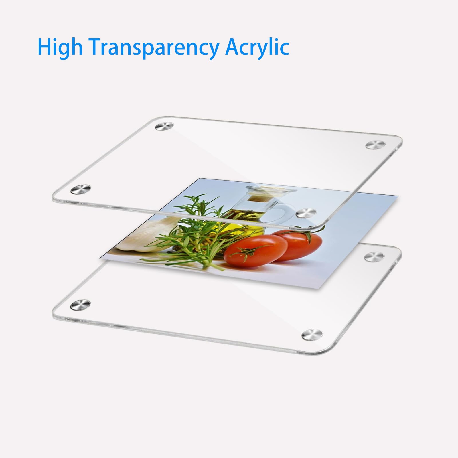 FQREIUO 6 Sets of Magnetic Refrigerator Sticker Picture Frames in Acrylic, 2.36x3.54 inch Clear Display Picture Frame for Polaroid and INSTAX Mini Picture Frames