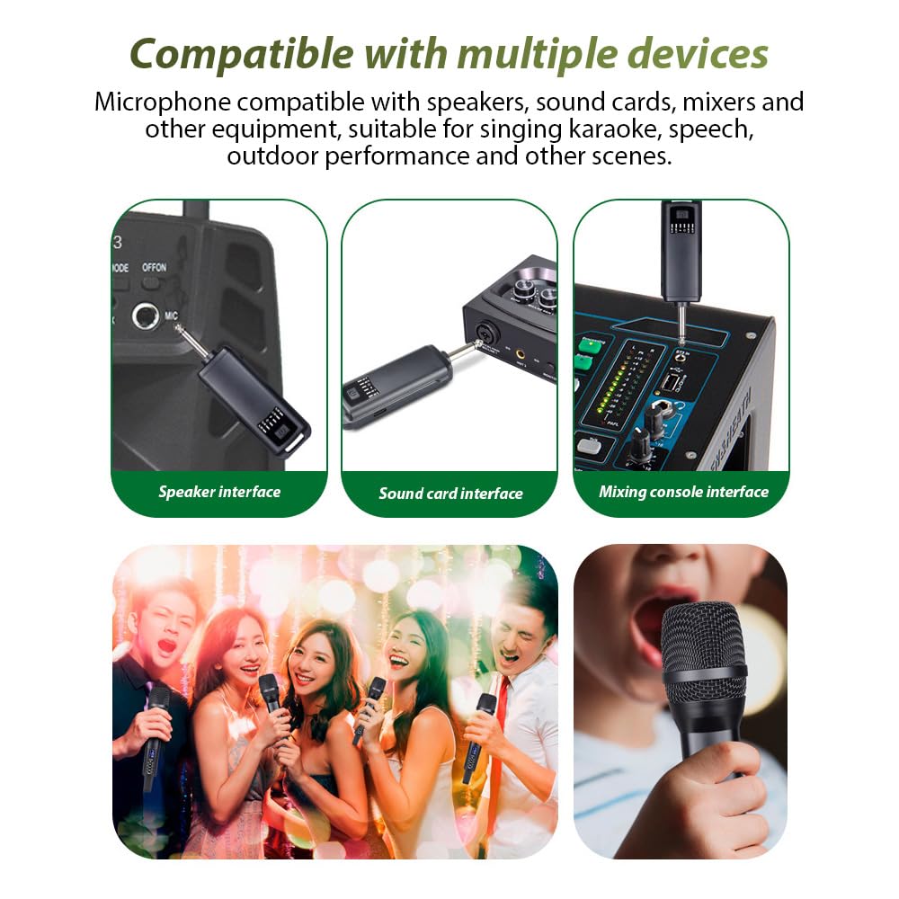 microfono per cantare microfoni senza fili microfonico wireless con microfono portatile Microfoni dinamici professionali per home cinema Karaoke Chiesa Discorsi Matrimoni Feste Canto