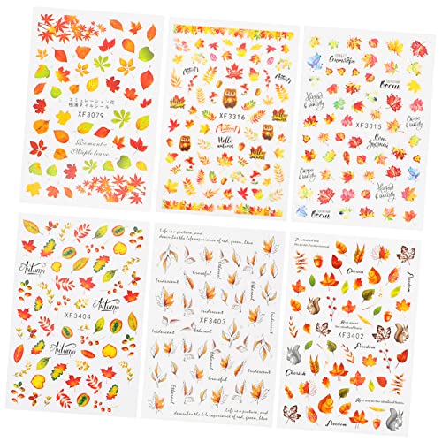 Gogogmee Pegatinas Uñas Semipermanente 6 Hojas Decoración De Uñas Halloween Stickers