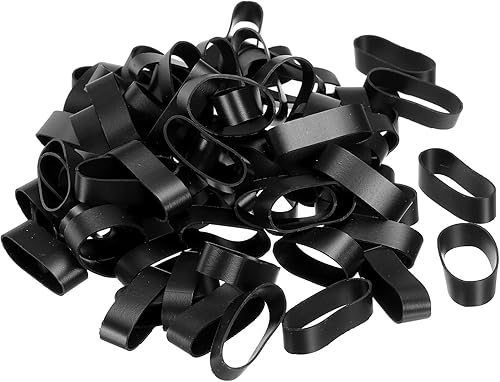 PATIKIL Bandas de goma de silicona, 50 unidades, antideslizantes, 58 pulgadas, color negro plano, para envolver cables, envolturas de bolsas, arte