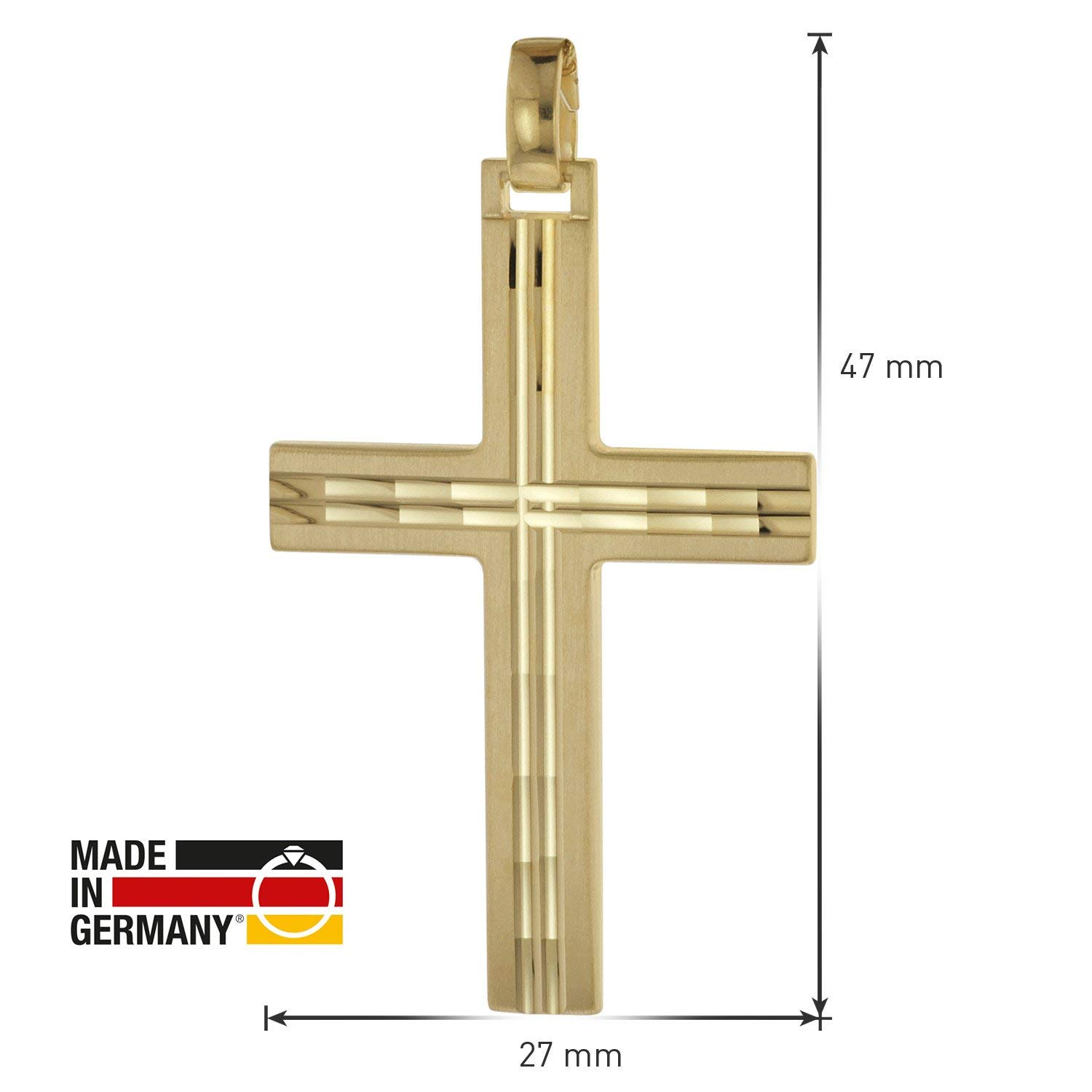 trendor Herren-Halskette mit Kreuz-Anhänger Gold auf Silber 39022