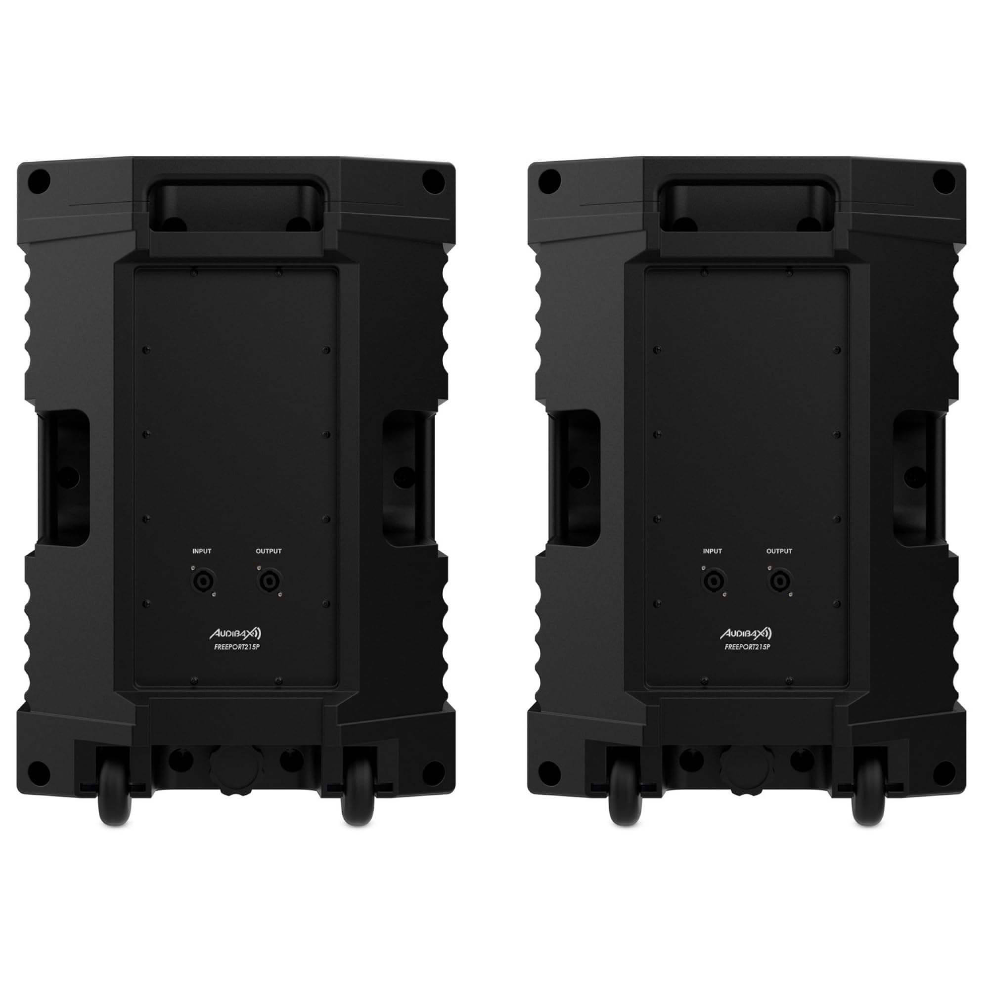 Audibax Freeport 215P - Lot de 2 Enceintes Passives 15" - Puissance 600W+600W - Enceintes Puissantes et Claires - Montage sur Pied ou au Sol - Grande Portabilité - Idéal pour Les Concerts