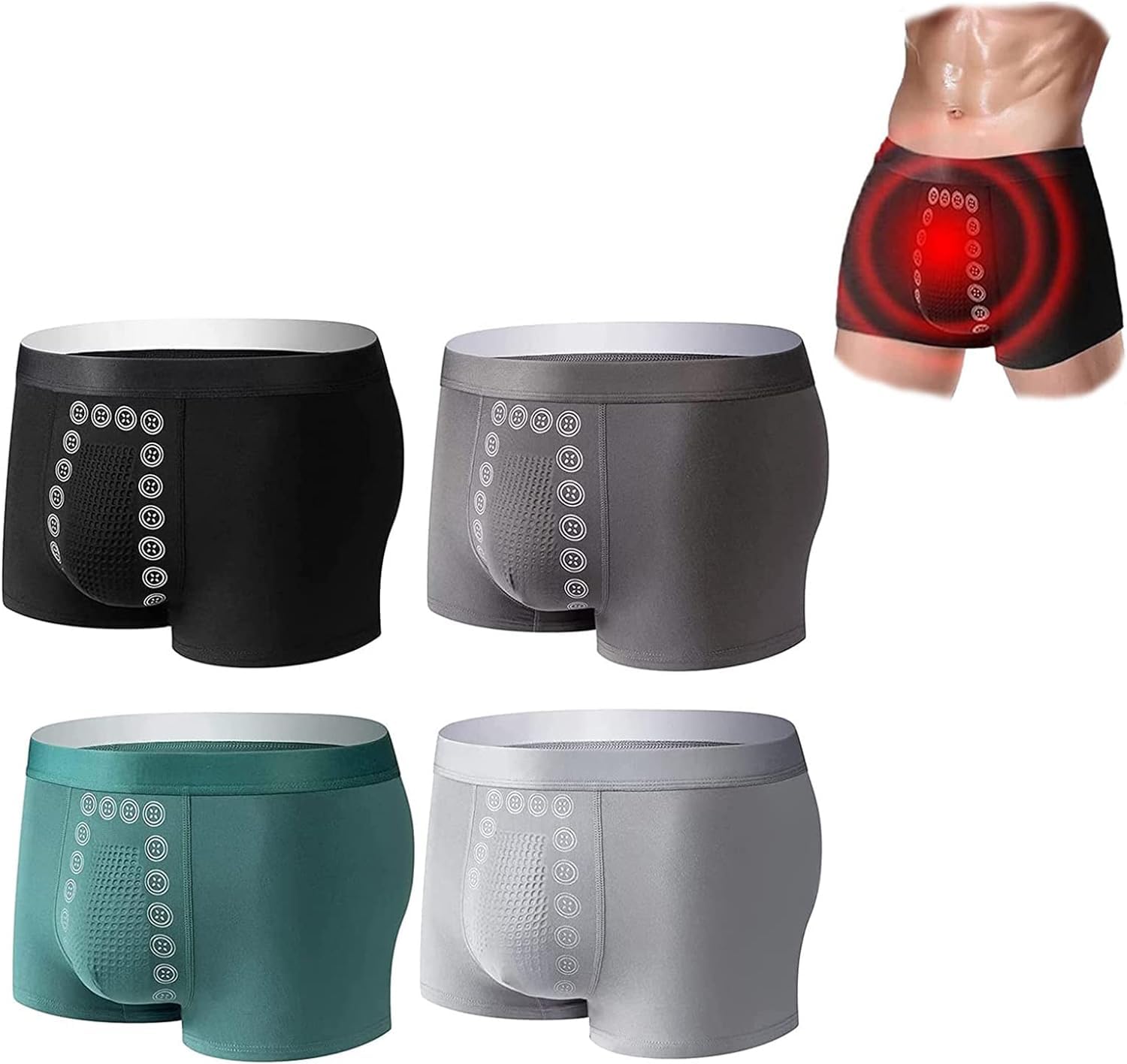 Magnetic Therapy Energetic Men Pant, Energy Field Therapy Men's Underwear, Men's Boxer Briefs Long