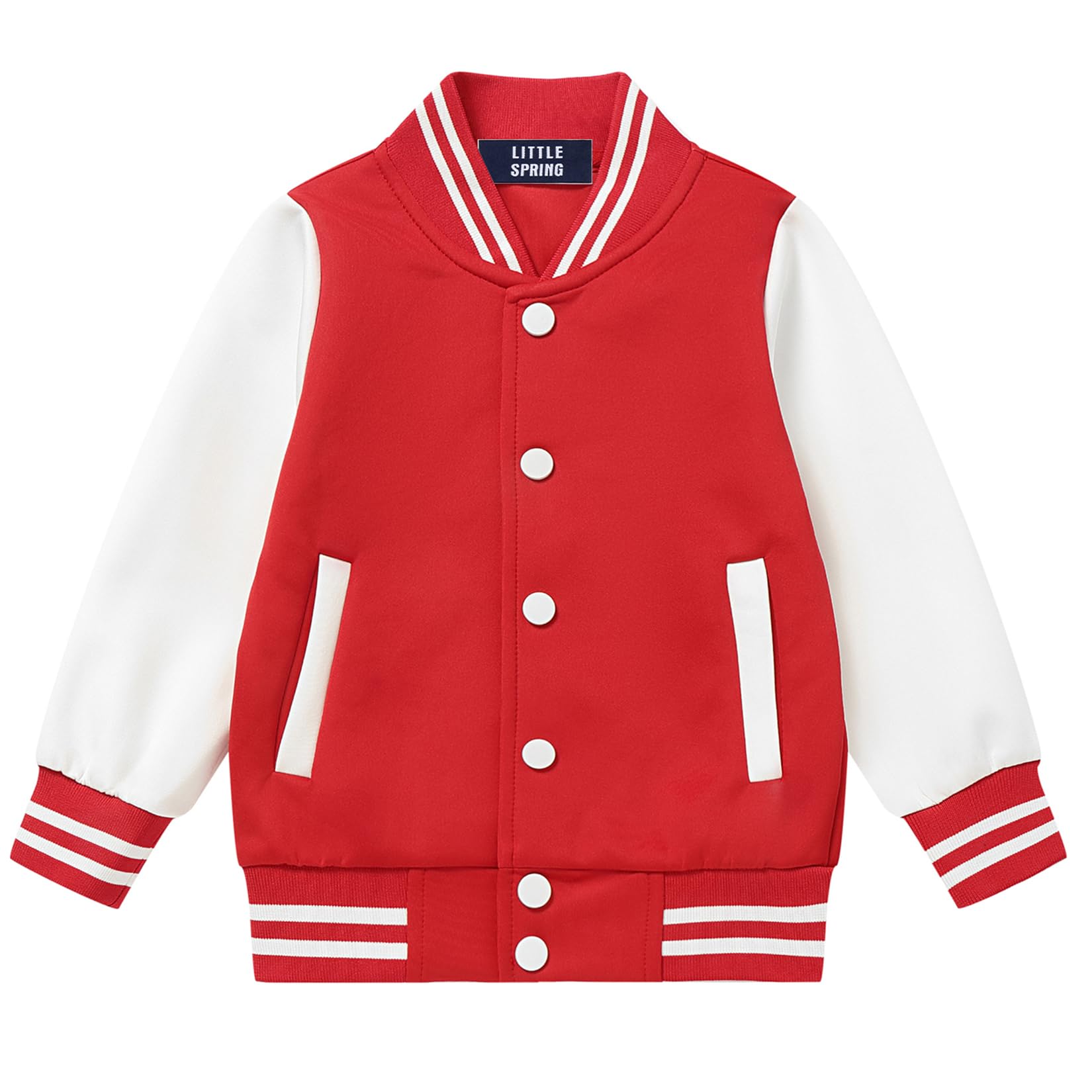 LittleSpring Boys Girls Varsity Baseball Jacket Zip Up Bomber Jacket Thin 2-10Years