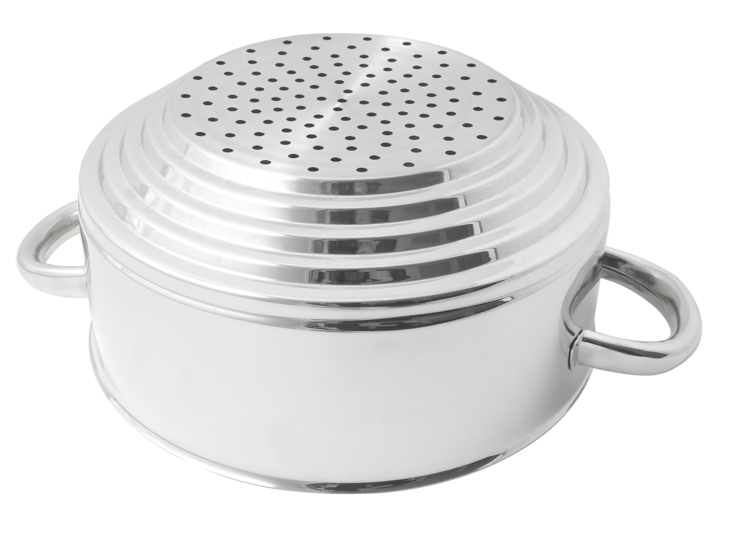 Artame, ART32956, Colador de vapor multidiámetro de acero inoxidable con tapa de cristal, Ø16 cm a Ø24 Cm