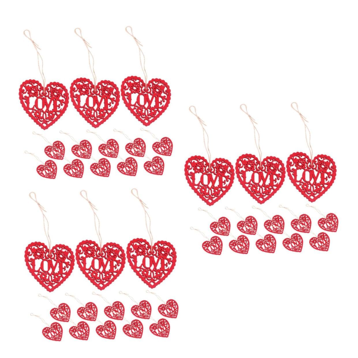 Alipis 90stücke Holzherzen Rot Für Hochzeits Und Valentinstagsdeko Große Holzscheiben Für Basteln Und Kreative Projekte