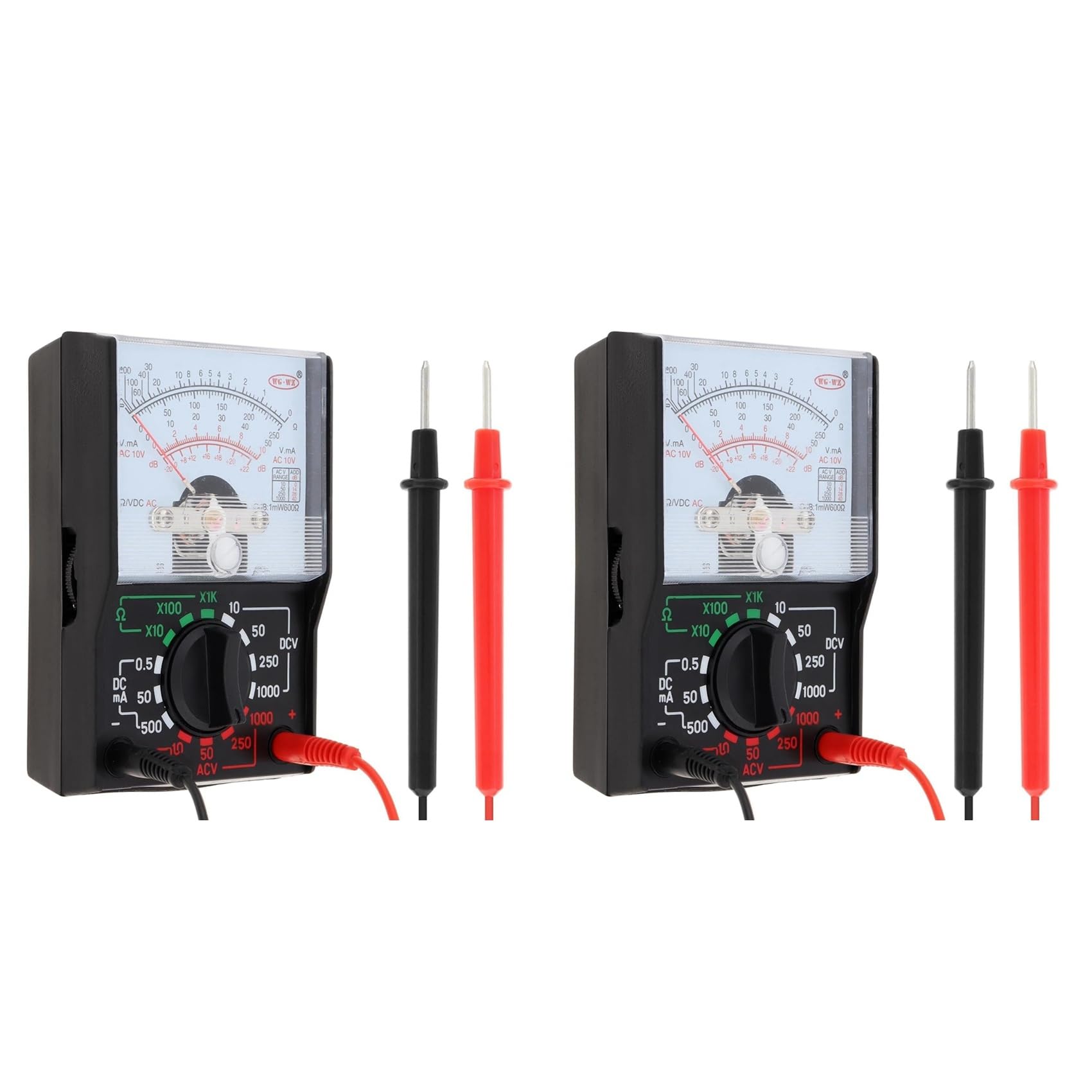 Jnchdghwa 2X Multimeter, Volt 1000V Voltmeter Amp Volt Ohm Voltage Tester Meter with Test Leads and Battery Included