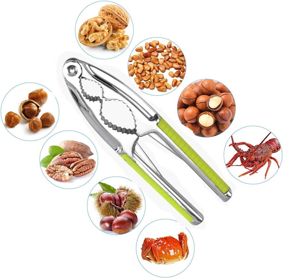 HOMAVA Nut Crackers Walnut Cracker Heavy Duty Shell Cracker Seafood Cracker Walnut Opener Tool with Non-Slip Handle | Pack 1 2
