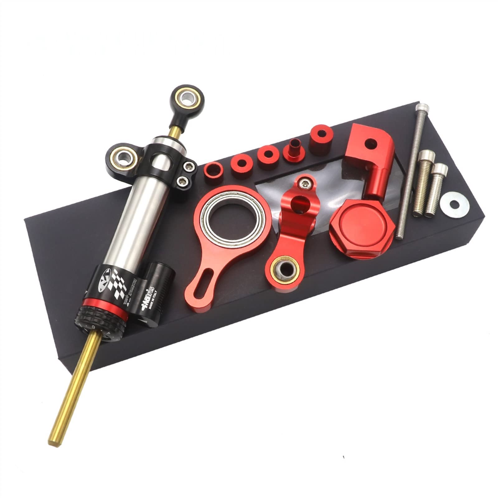 per Yama&ha YZF R1 2002-2016 YZF R6 2006-2017 CNC Moto Top Accessori Stabilizzatore Ammortizzatore di sterzo Montaggio Staffa Kit di Supporto (Color : Red Set)