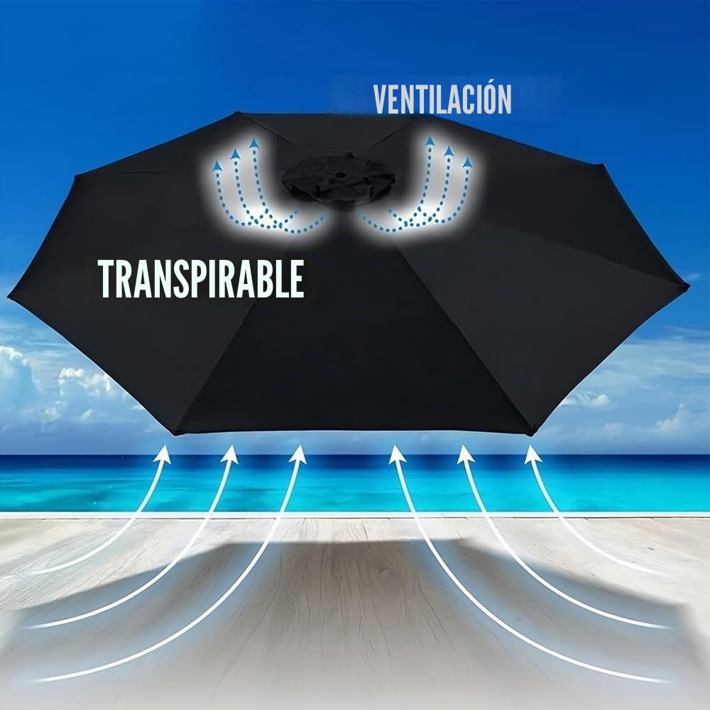 Tela De Repuesto Parasol 300x300cm 250x250cm Toldo De Repuesto para Sombrilla Cuadrada, Protección UV 30+ Toldo De Recambio Impermeable(Khaki,250x250cm(8x8ft))