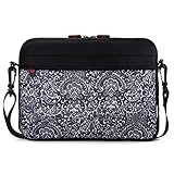  Kroo 27,9 cm Neopren Convertible Sleeve für Tablet, Laptop, Hybrid mit Reißverschlusstasche vorne schwarz schwarz