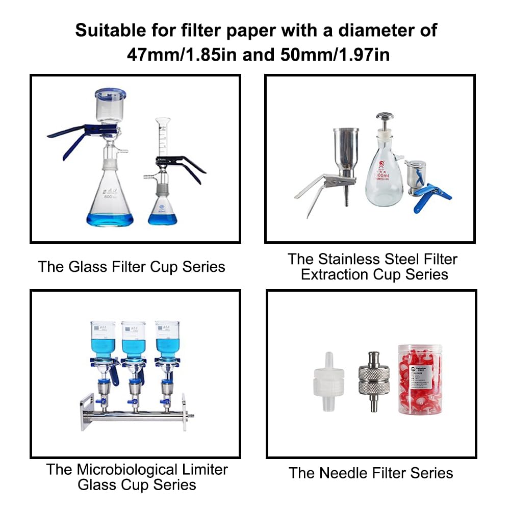 50pcs Glass Fibre Microporous Filter Membrane, Diameter 47mm, Aperture 0.45μm, Air Membrane Filters for TPS and PM10 Testing, Fiberglas Dust Filter Membrane