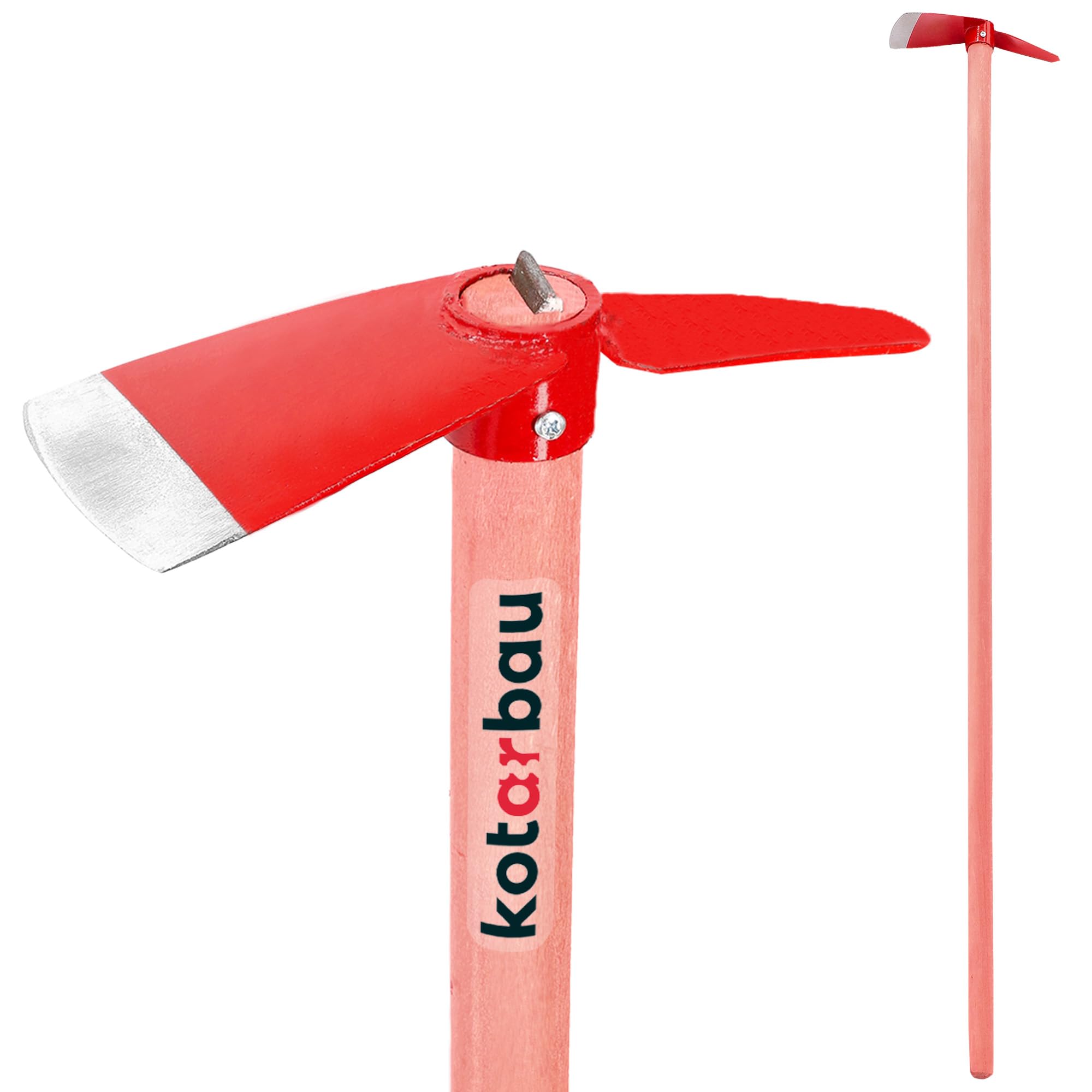 KOTARBAU® Garden Hoe Hand Hoe 105 x 80 mm with Handle 120 cm Weed Hoe with Marking Garden Hoe Weed Hoe Plant Hoe Garden Tool for Transplanting Weeding Garden Care