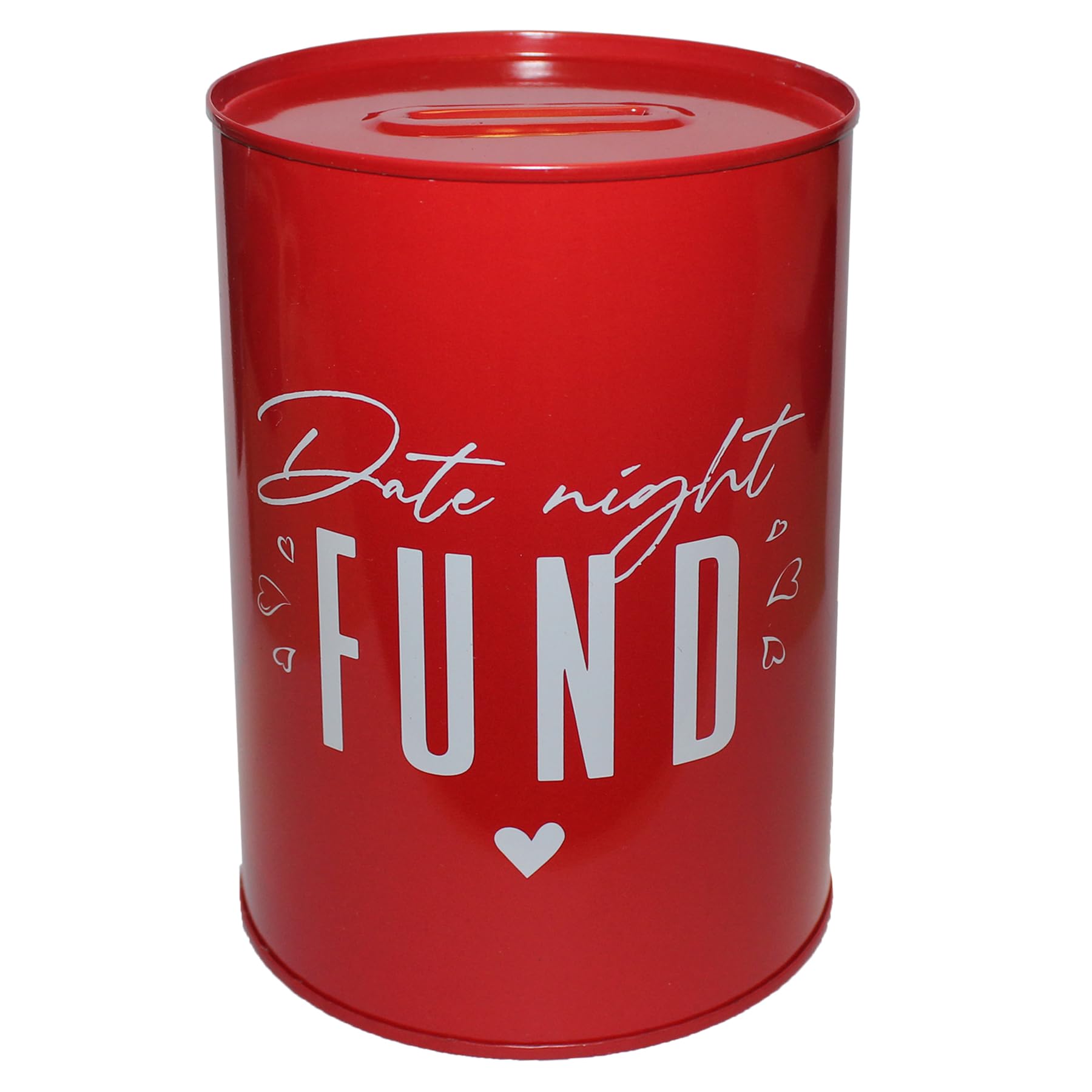 Widdle Gifts Red Date Night Fund, Metal Money Tin Money Bank, Money Box, Valentines, Christmas Or Birthday 2801