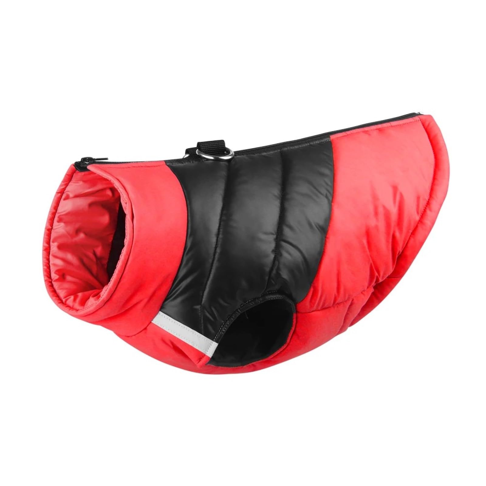 Veste imperméable pour chien XL rouge avec fermeture éclair et anneau D