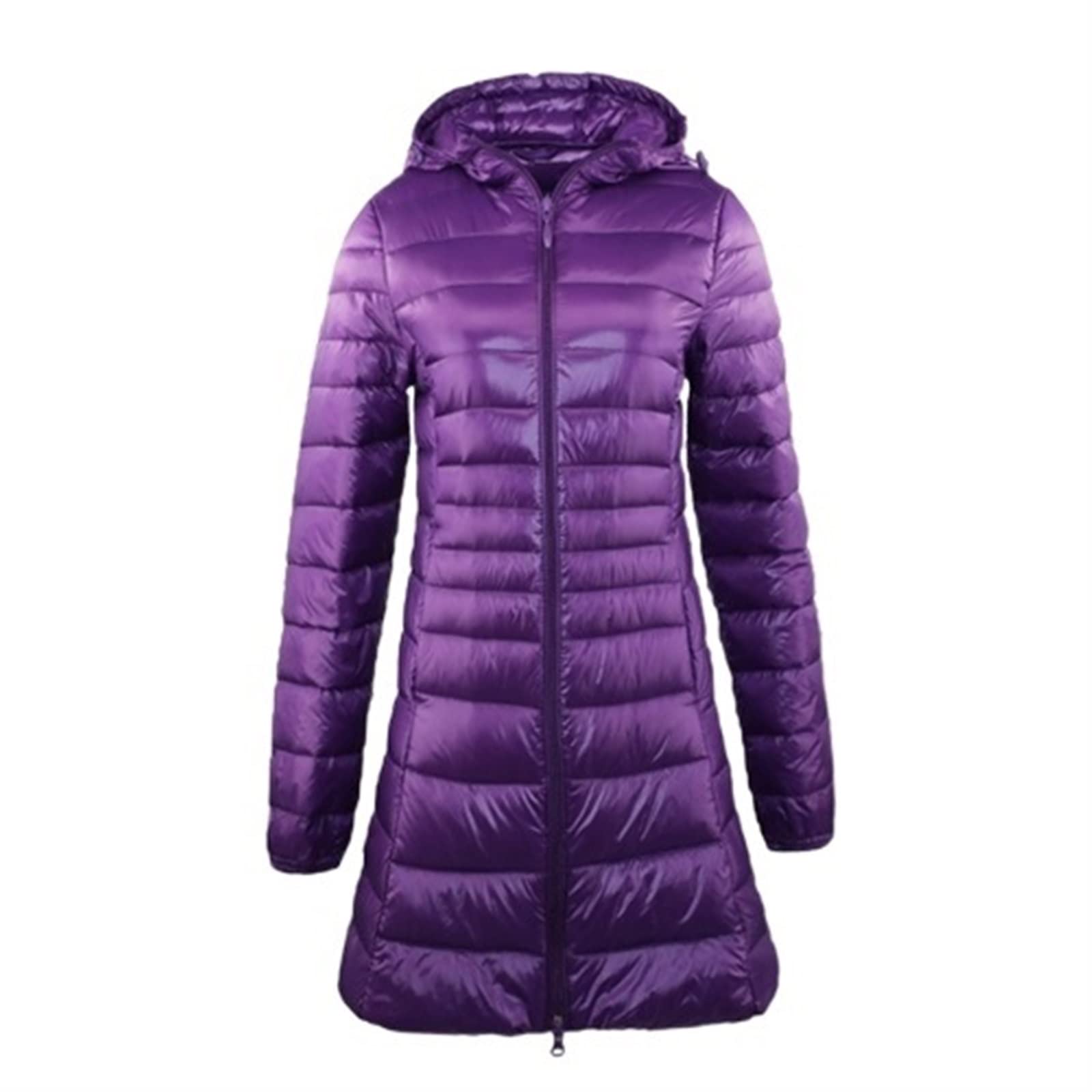 GANDUSGANDUS Puffer Jacket Womens Ladies Long Warm Down Coat Women Ultra  Light Down Jacket With Bag Women Overcoats Hip-Length (Color Hortel, Size 