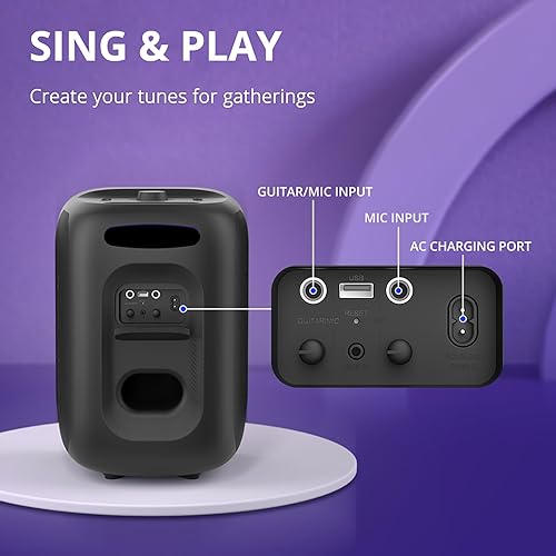 Miniatura 8 de Tronsmart Halo 200 Sistema de altavoces PA activos portátiles con mezclador de 3 canales, transmisión Bluetooth, conexión de altavoz inalámbrico,
