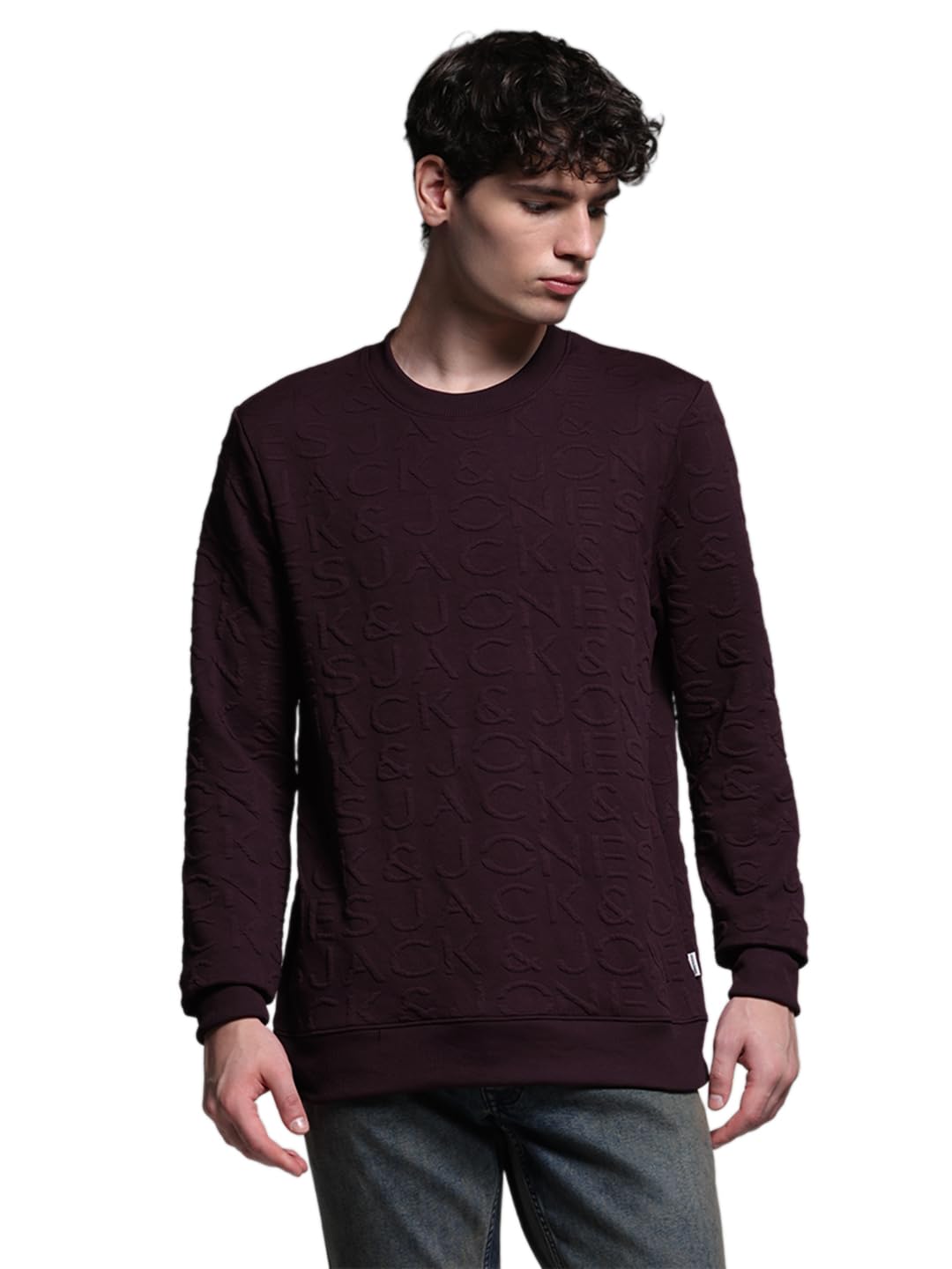 Jack & Jones Men's Polyester Round Neck Sweatshirt in neutral