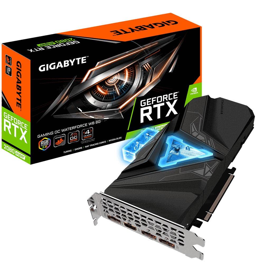 Gigabyte NVIDIA GeForce RTX 2080 Super Gaming OC WaterForce WB 8G Turing Graphics Card GVN208SGWB-00-G