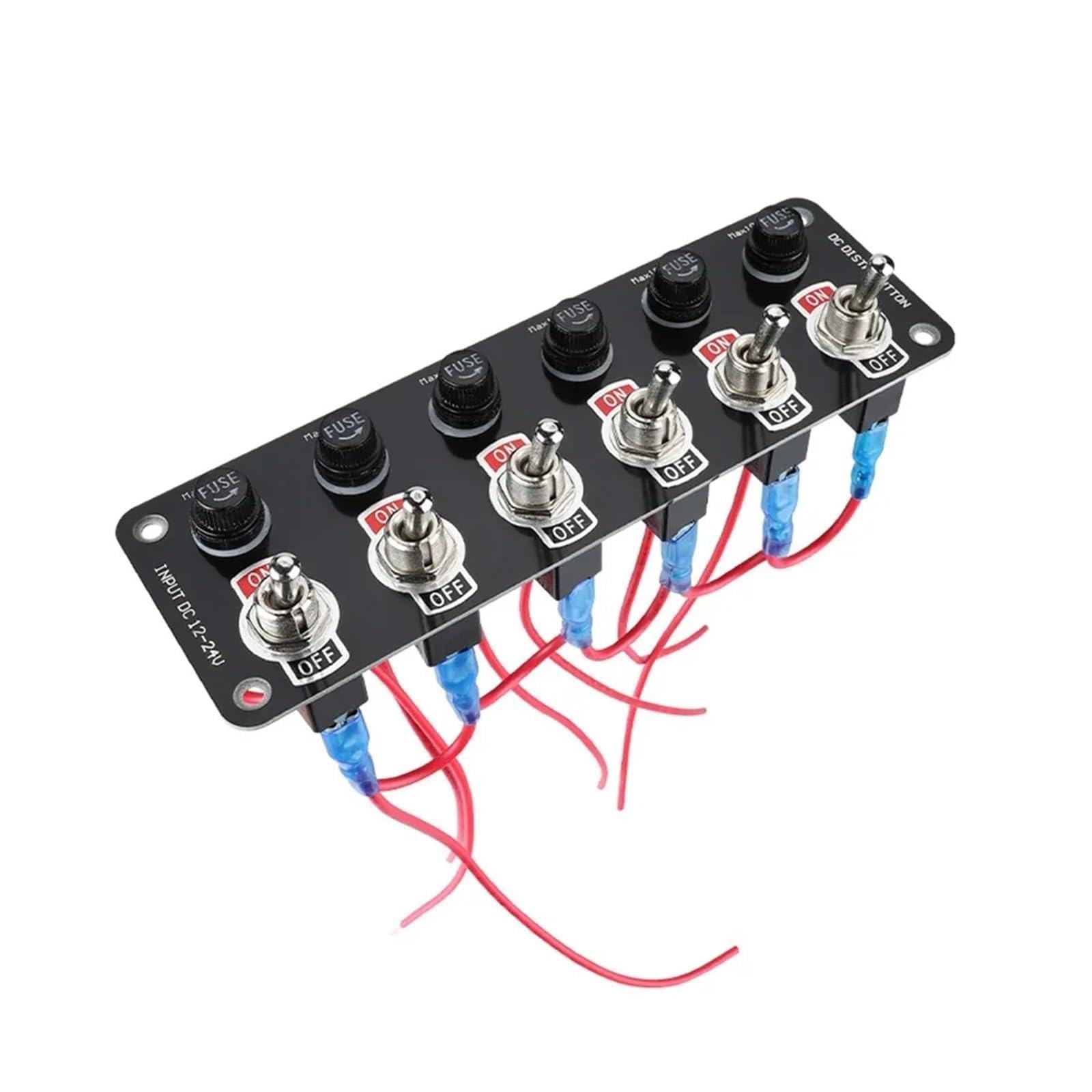 Pannello interruttori a levetta da 3/6 bande, interruttore a con fusibile 10 A, for auto corsa, camper, barche, yacht, 12 V/24 V Auto Barca Camper(6 Gang Panel)