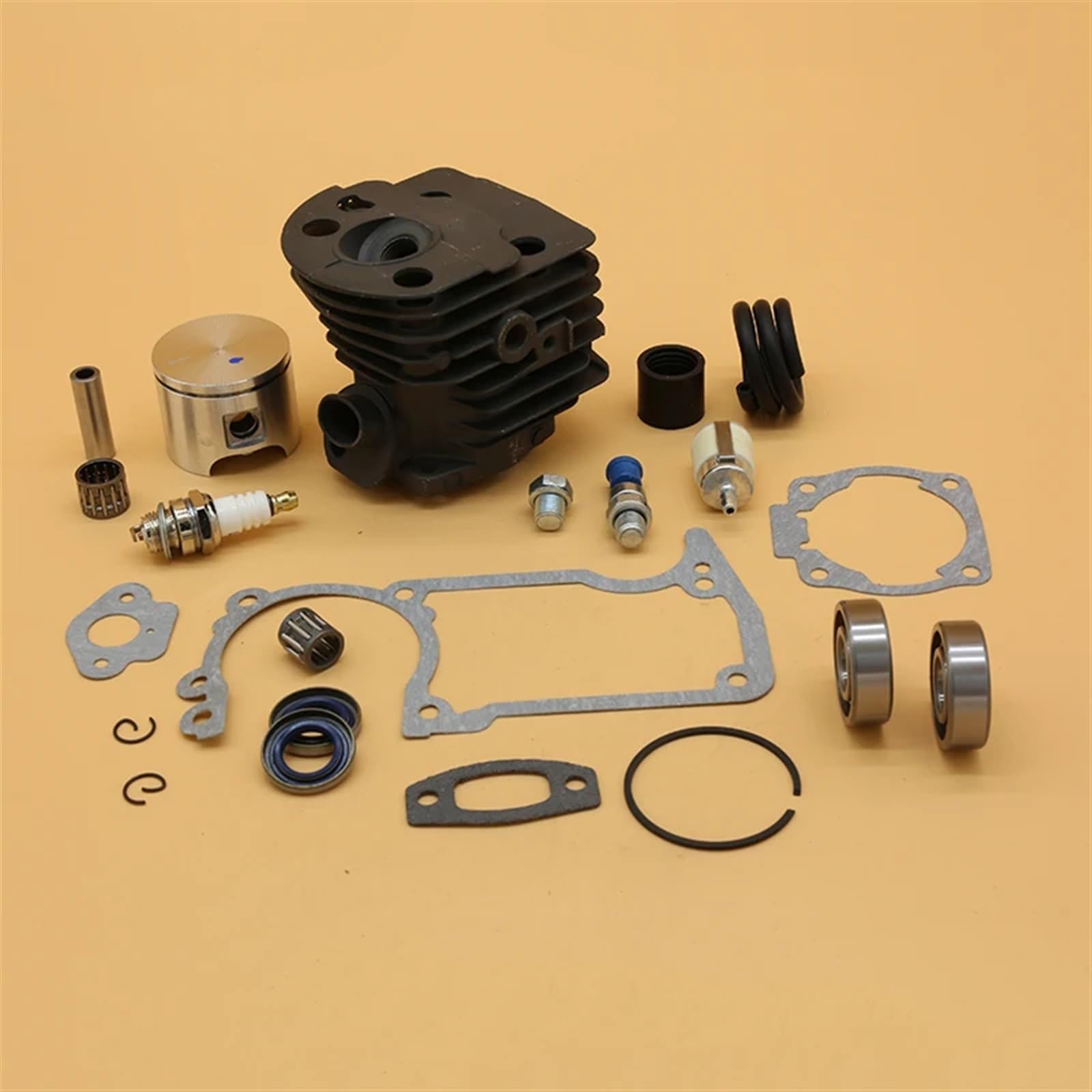 Zestaw uszczelek 46MM NIKASIL do cylindra tłokowego i łożyska korbowego, do Husqvarna, 51 55 55, do Rancher, części do pił łańcuchowych z zaworem dekompresyjnym Zestaw tłoków do maszyn ogrodow
