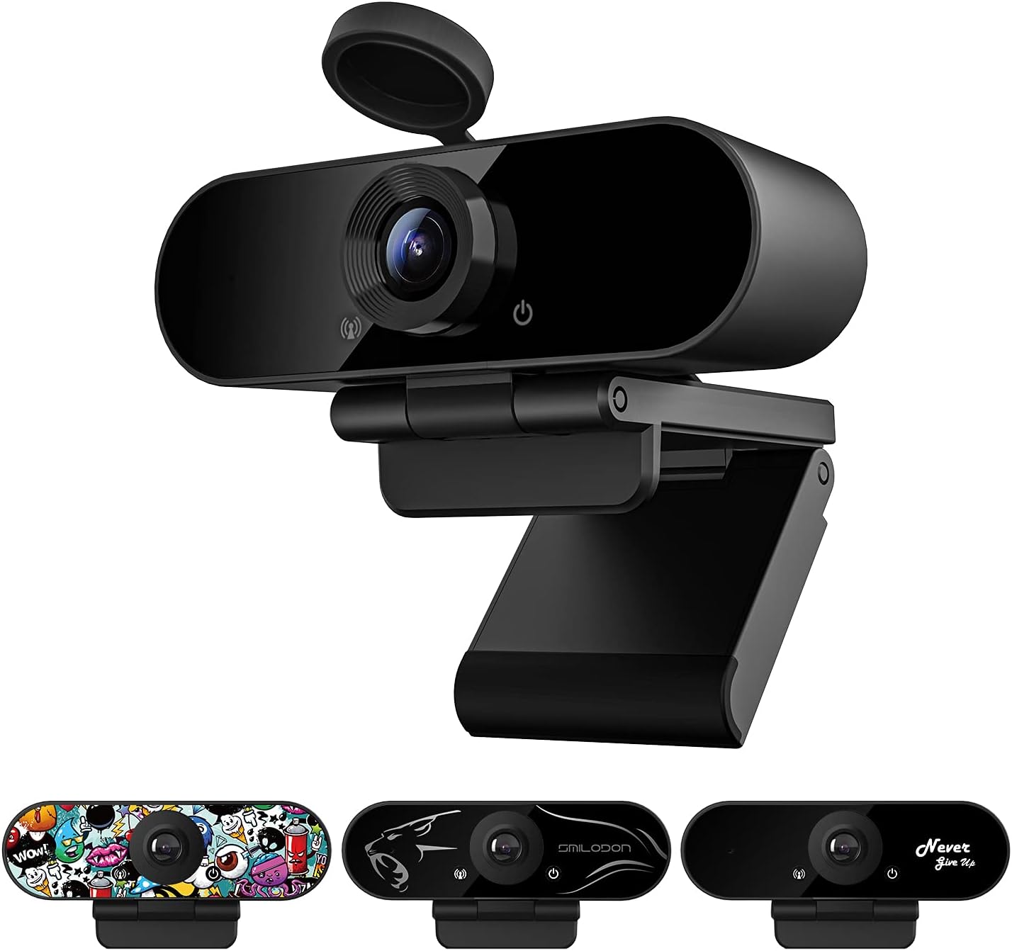 1080P HD Webcam, Pro,with Stereo Microphone, 110° Wide Angle, Privacy Cover, Tripod, for Conferencing, Live Streaming, Recording, Compatible with Skype/Zoom/YouTube