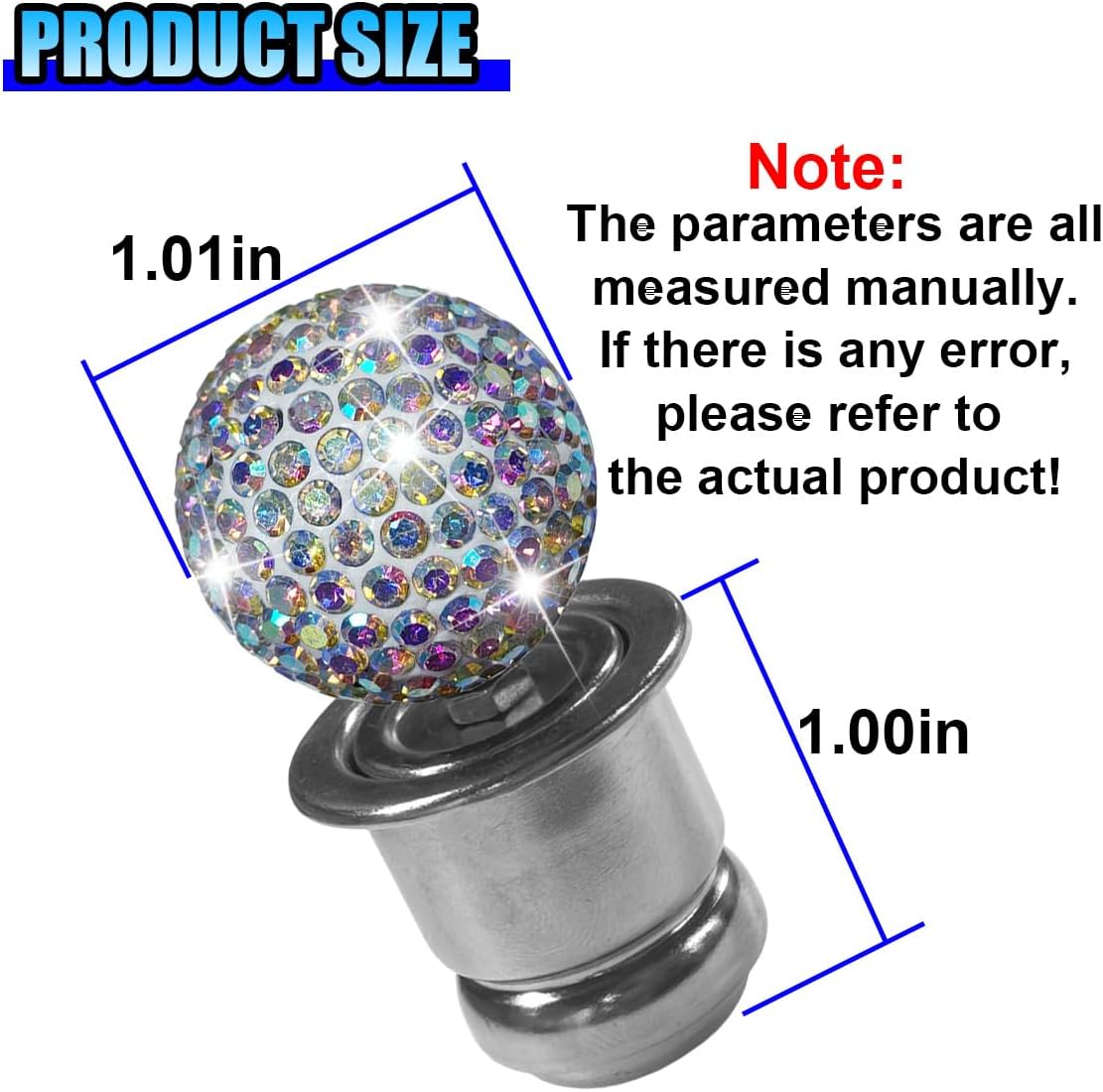 YoRise Bling Car Cigarette Lighter, Dustproof Crystal Rhinestone Car Cigarette Lighter Plug Replacement, 12V Pop-Out Universal Auto Socket Decoration Accessories for Most Vehicles (Colorful) image 2
