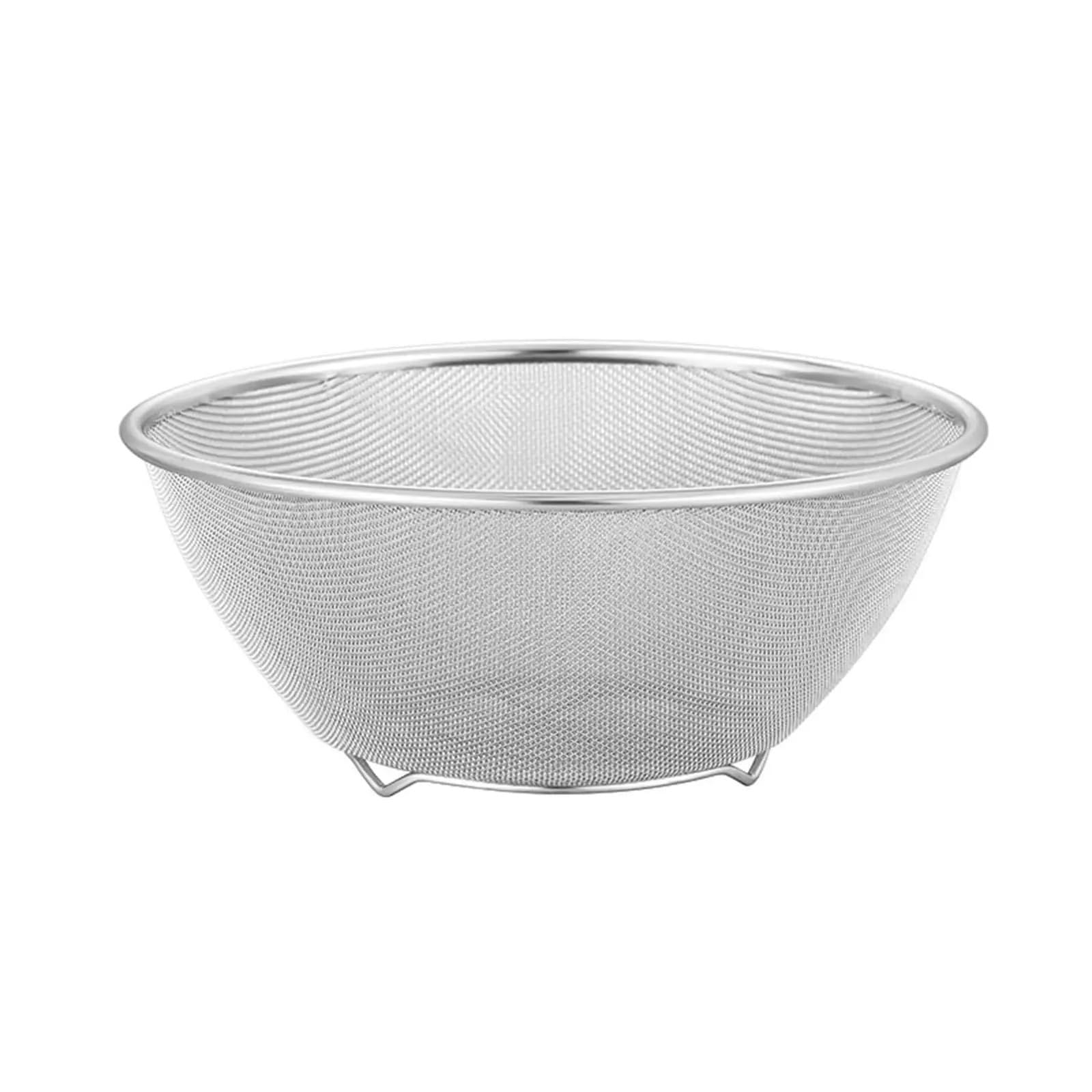 Colador De Arroz De Acero Inoxidable Colador microporoso de acero inoxidable 304 con cuenco for lavar verduras, frutas y arroz escurrir pasta cocida(24cm)