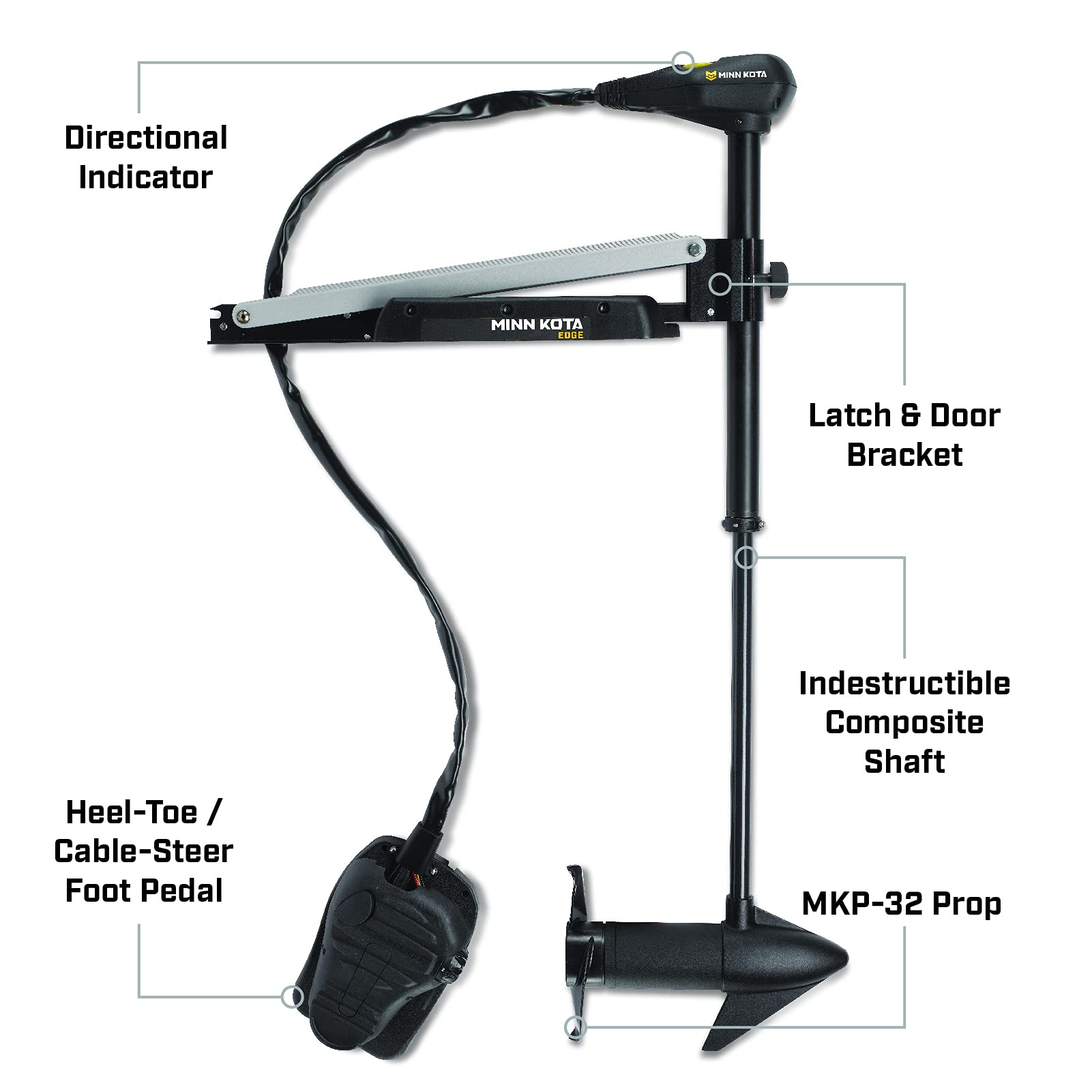 Minn Kota 1355971 Edge Freshwater CableSteer BowMount Trolling Motor