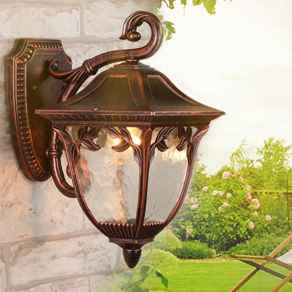 Mengjay E27 Impermeabile Lampada da Parete Lampada da esterno Porta Balcone Villa Lampada da esterno Lanterna per Giardino Per Illuminazione Di Esterni Vintage Luce Parete Corridoio Applique (C)