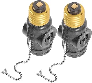 VILLCASE 2piezas Adaptador Portalámparas Doble Enchufe Con Cadenas De Tracción Casquillo Baquelita Negro Dual Función Para Iluminación Interior Taller y Garaje