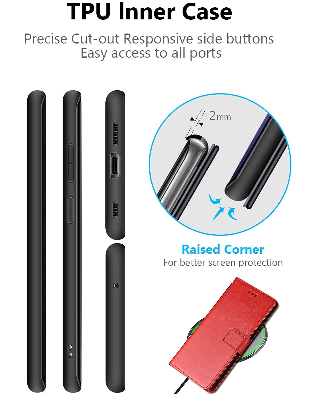 ZXLZKQ Coque Pour TCL 40 NxtPaper (6.78"), Anti-Choc Et Anti-Rayures Etui De Protection Ultra-Fin Noir Souple Silicone TPU Bumper Housse Case Pour TCL 40 NxtPaper - Rose Rouge