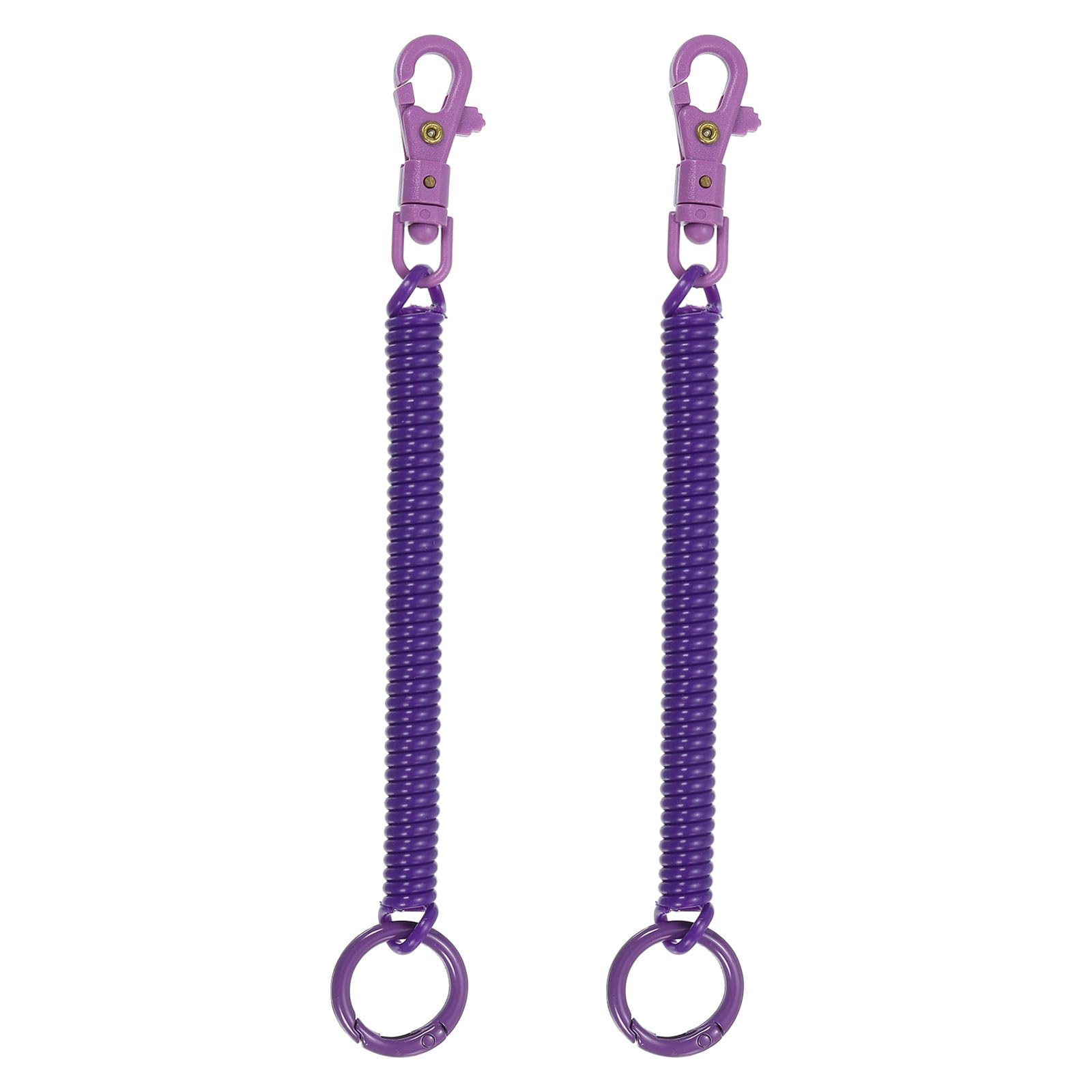 PATIKIL Portachiavi Retrattile A Molla 5 Pezzi – Cordino Anti-Smarrimento Con Moschettone, 17cm, Per Chiavi, Tessere, Portafoglio (Rosso E Rosa) - 2
