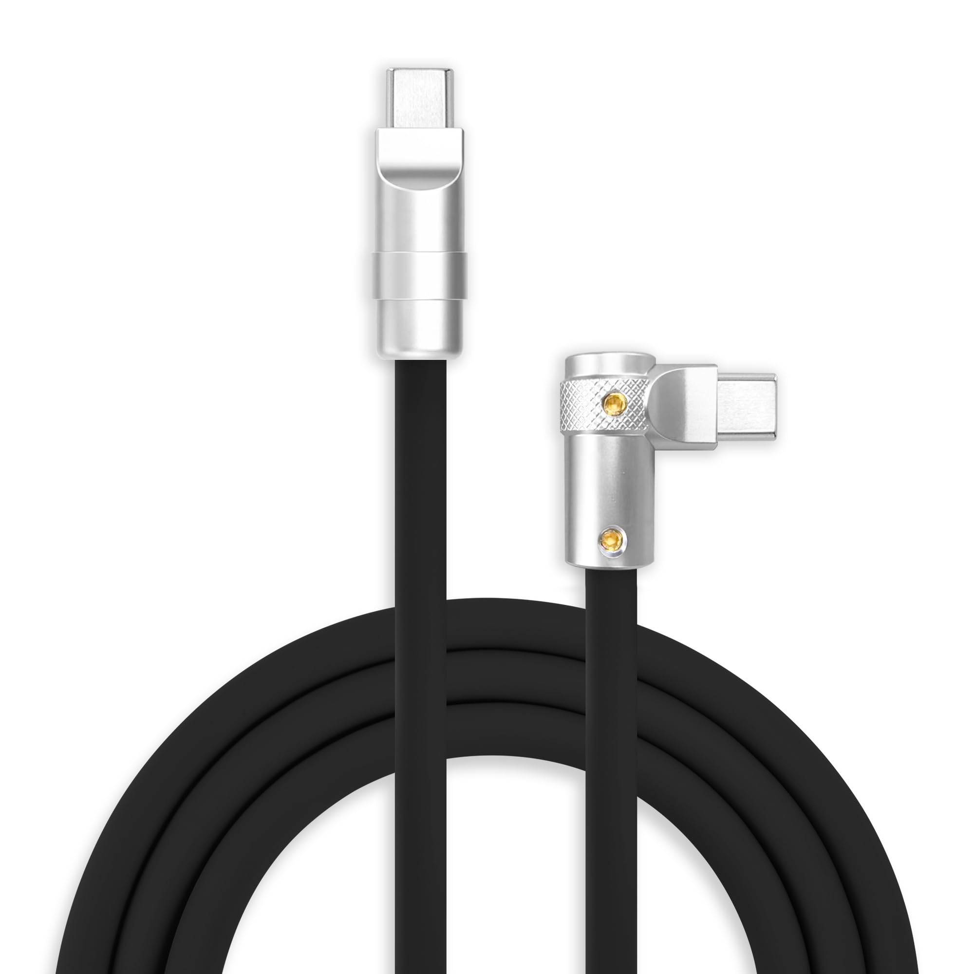 chubbycable FlexElbow 90 Degree 240W Fast Charging Cable Right Angle USB C Cable Silicone Charging Cord Compatible with iPhone 17-15 Series iPad,