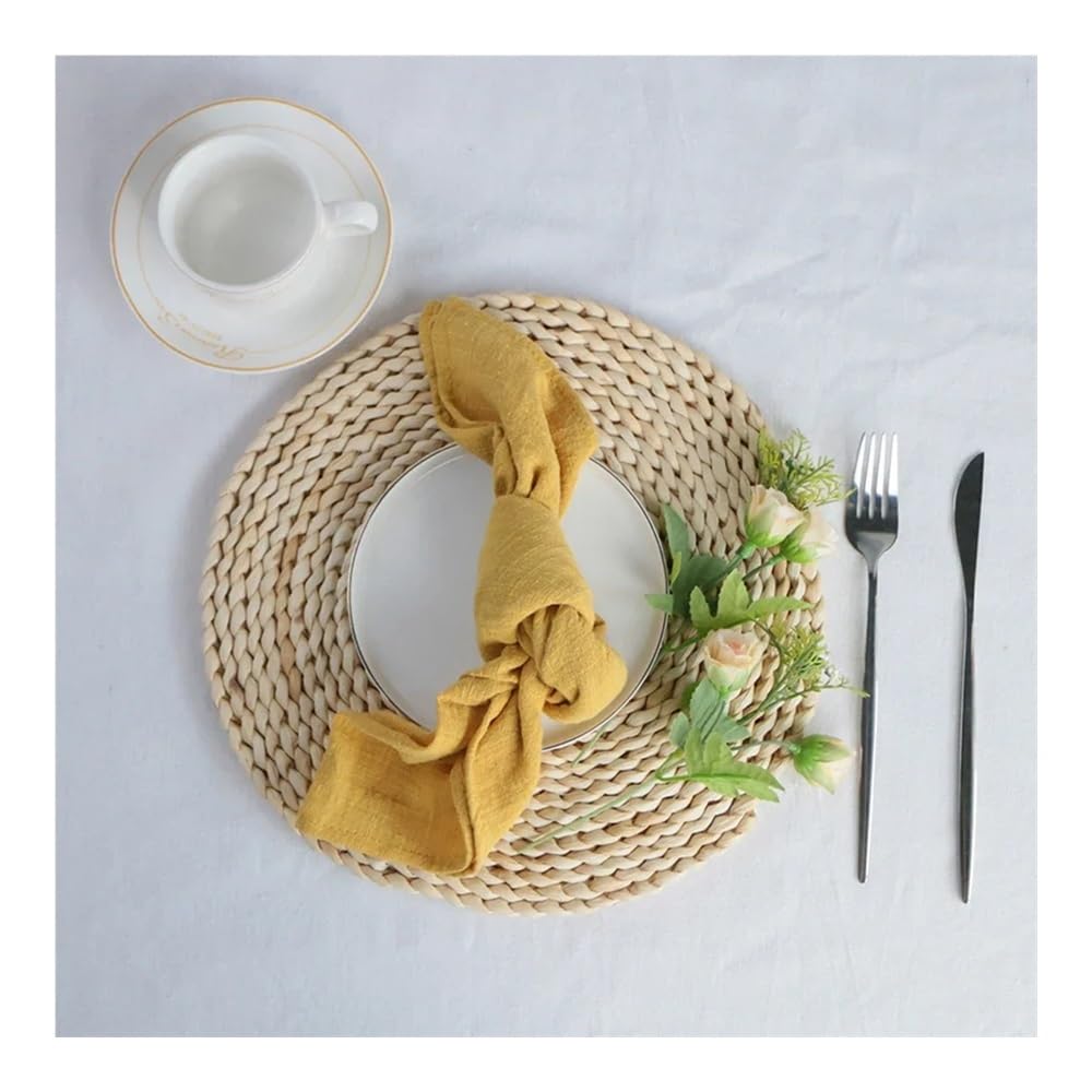cloth napkins, 10pcs 40X40CM Texture Cotton Gauze Napkin,Suitable For Dinner Table Rustic Wedding Decor,Kitchen Place Mats(Ginger)
