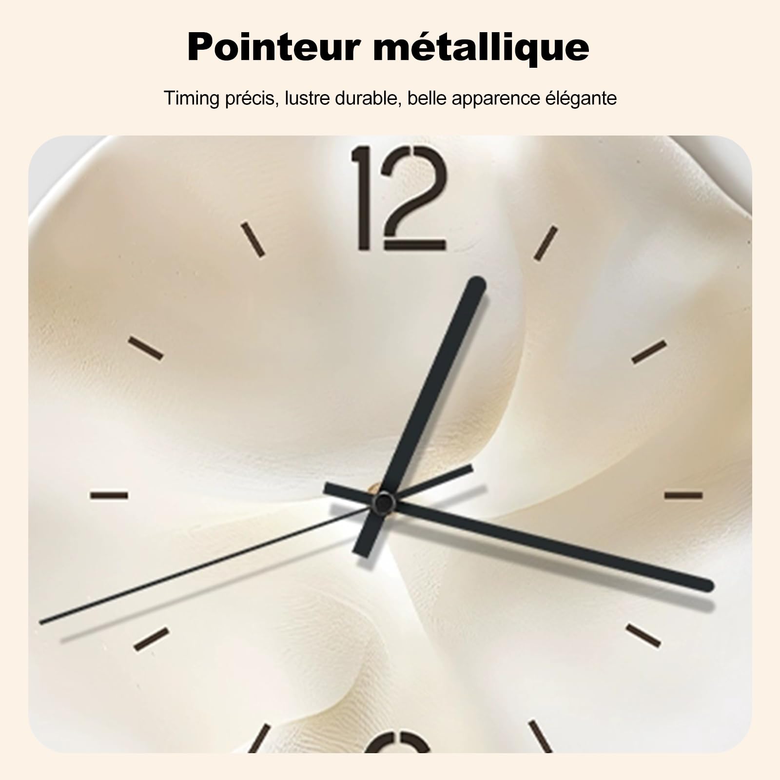 Ergocar Horloge Murale, Art Déco sans Cocheur De Son, Matériau en Porcelaine en Cristal Moderne Silencieux Cadran Tridimensionnel Adapté Au Salon, à La Chambre, à l'Étude, à La Décoration De Bureau