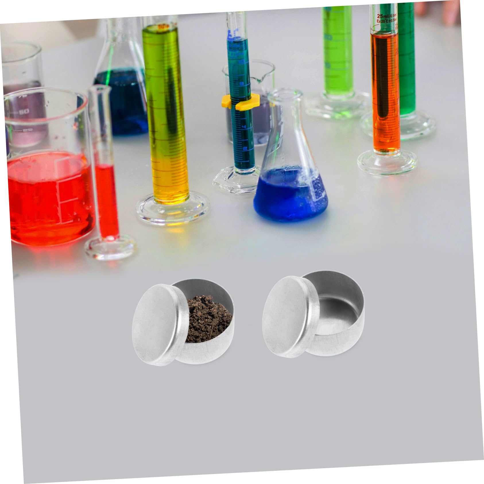 iplusmile 20pezzi Scatole Di Campionamento Alluminio Per Terreno Contenitori Per Raccolta Di Campioni Jar Per Laboratorio e Campo Barattoli Con Coperchio ф