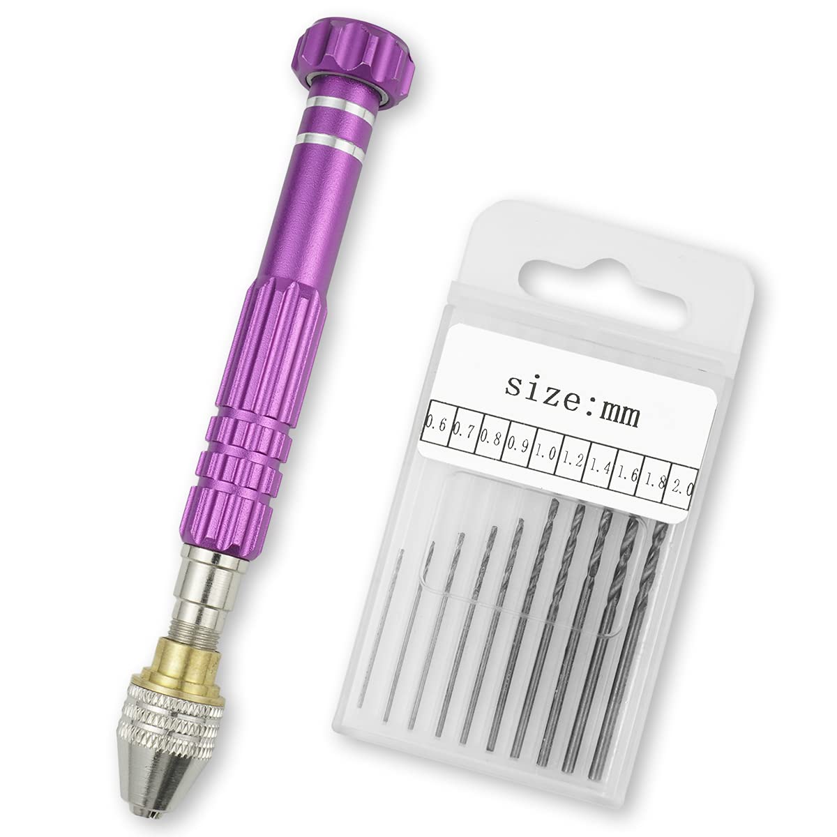 精密 ピンバイス ハンドドリル クラフトツール ドリル付 0.6mm～2mm 1…