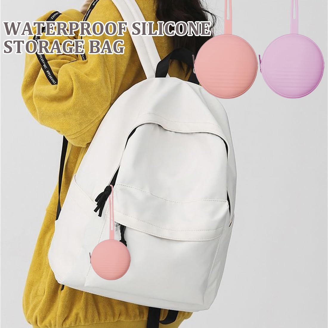 Moonkie Porta Ciuccio, Portaciuccio in Silicone(2 Pezzi), Porta Succhietto Senza BPA, Portaciuccio da Viaggio, Custodia Ciuccio per Bambini, Pratica Scatola Porta Ciuccio(Blush/Lilla morbido