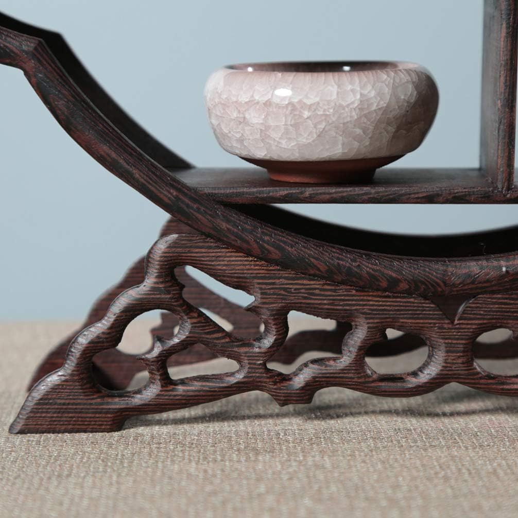 SUPVOX Chinese Wooden Display Stand Solid Wood Assemble Display Rack Rosewood Storage Shelf Crafts for Home Office Organizer (Without Ornaments)