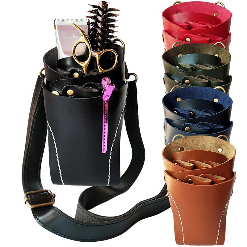 Borsa Parrucchiere Forbici da Barbiere, Fondina, Porta Forbici, Borsa for Parrucchieri con Cintura, for Parrucchieri, Parrucchiere, Barbiere Borsa da Barbiere(Noir)