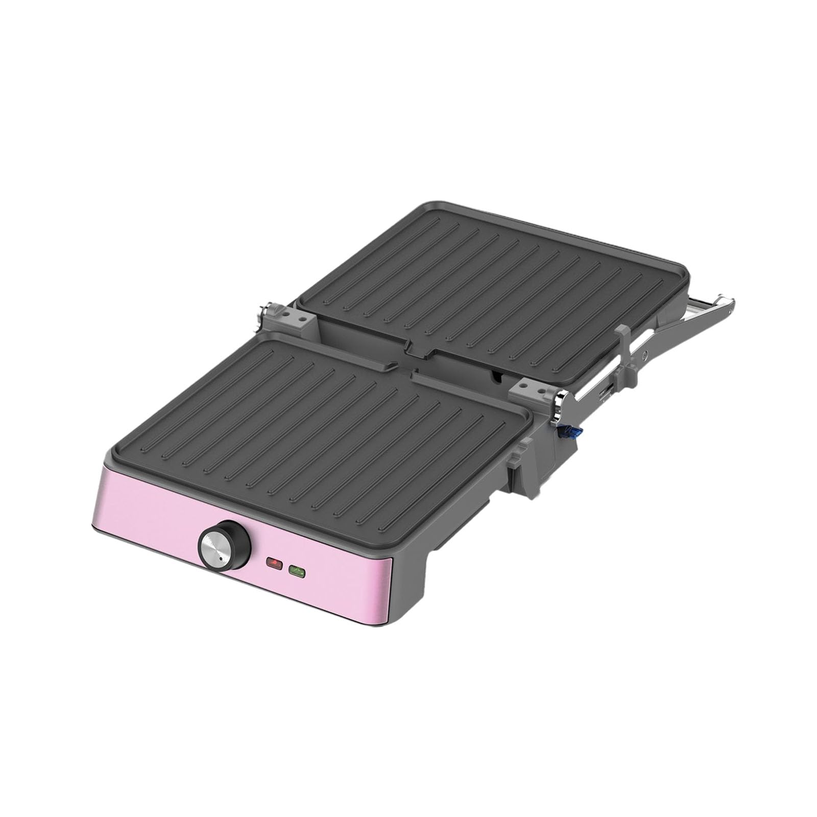 Westinghouse Rétro Gril de Contact 29×24 cm, Ouverture à 180°, 2200 W, Température Réglable, Grill à Panini, Grille-Pain, Plaques Antiadhésives, Rose