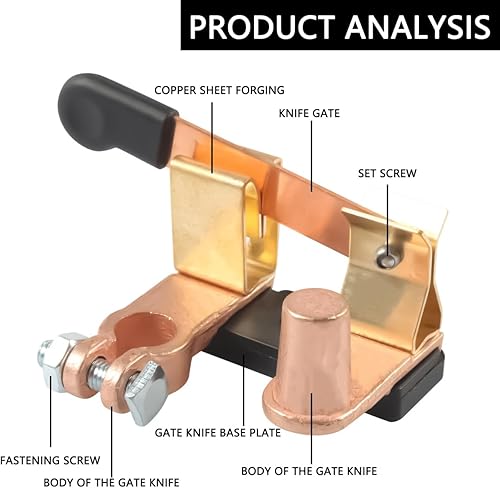 Miniatura 3 de Bittwee Interruptor maestro de cuchilla de poste lateral de 12 V24 V, interruptor de desconexión de batería de 250750 amperios, aislador,