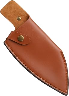 sourcing map Fundas para cuchillos, 8.7 x 3.1 pulgadas, de piel sintética, protector de filos, funda universal para cuchillos para cocina doméstica, color marrón