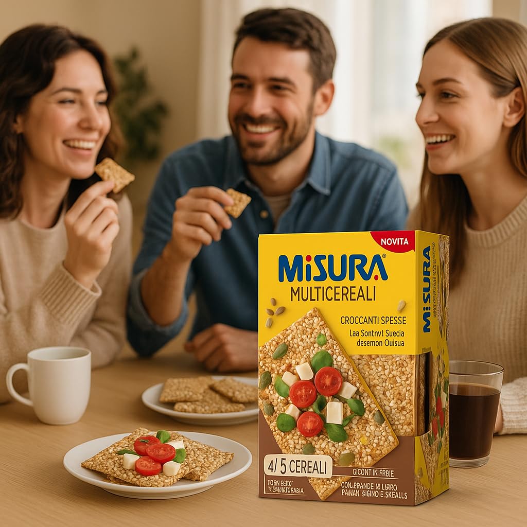 10 Confezioni Croccanti Multicereali 200g – Con 5 Cereali, Semi di Zucca, Sesamo e Quinoa, Ricchi di Fibre, Snack Spesso e Croccante, Senza Olio di Palma, Totale 2 kg