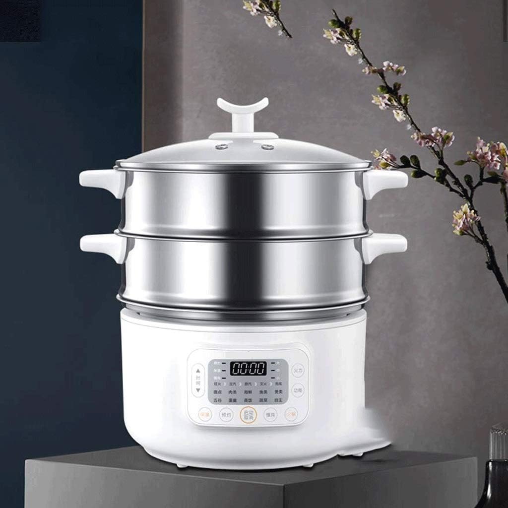 Electric Food Steamer, Vegetable 3 Layers Stackable Baskets With Timer, Diameter 32.4cm