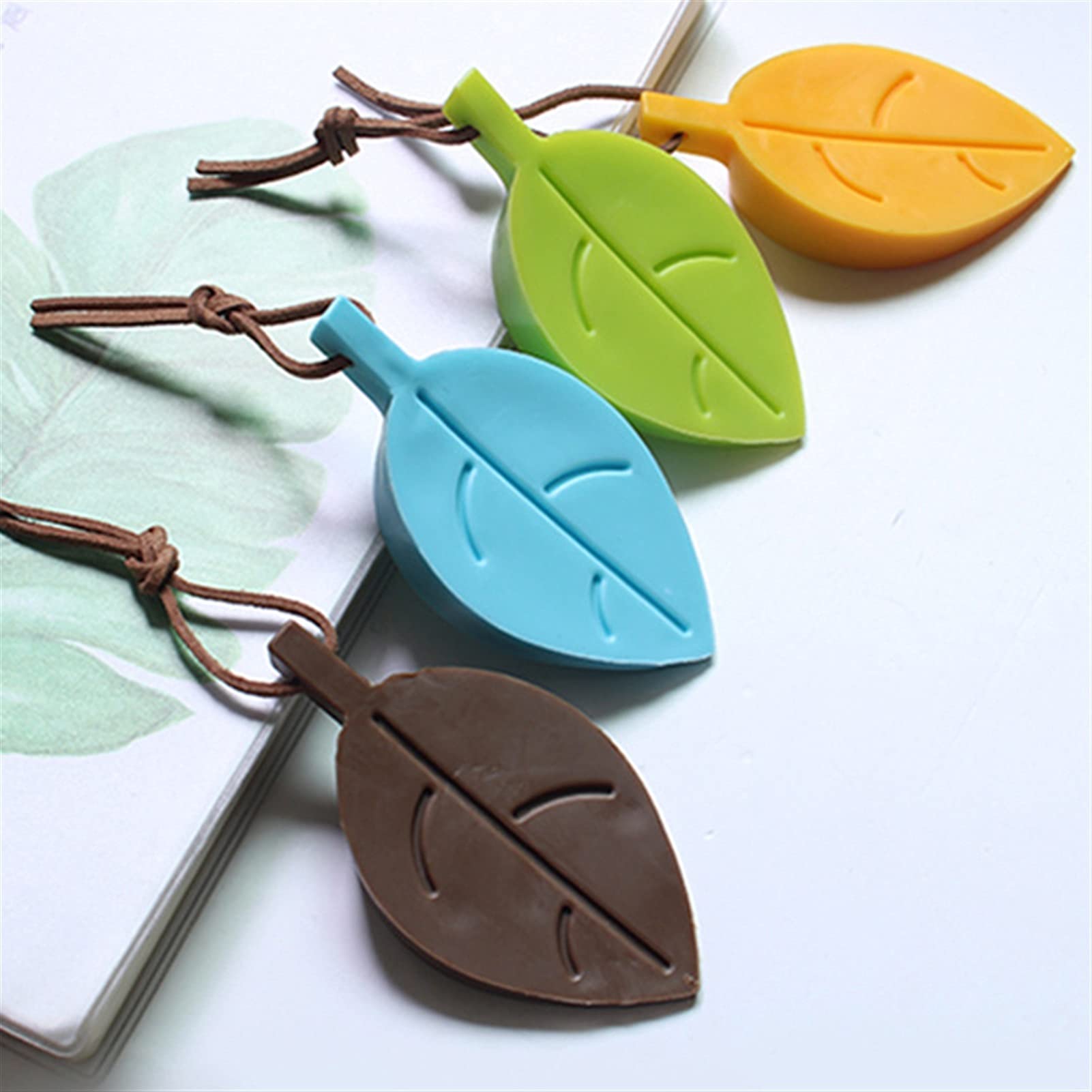 Wedges, 4PCS Silicon Leaves Doorstop for Children Protector Block Home Decor Leaf Style Door Stopper(4 Colors-4pcs)