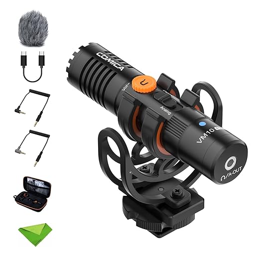 COMICA Vm10 Pro Shotgun Microfoon, Usb C Mic Voor Camera, Smartphone, Tablet, Pc.Ideaal Voor Vloggen, Live Streaming, Opname.Dual-Mode Video Usb Shotgun Microfoon Met Gain Control