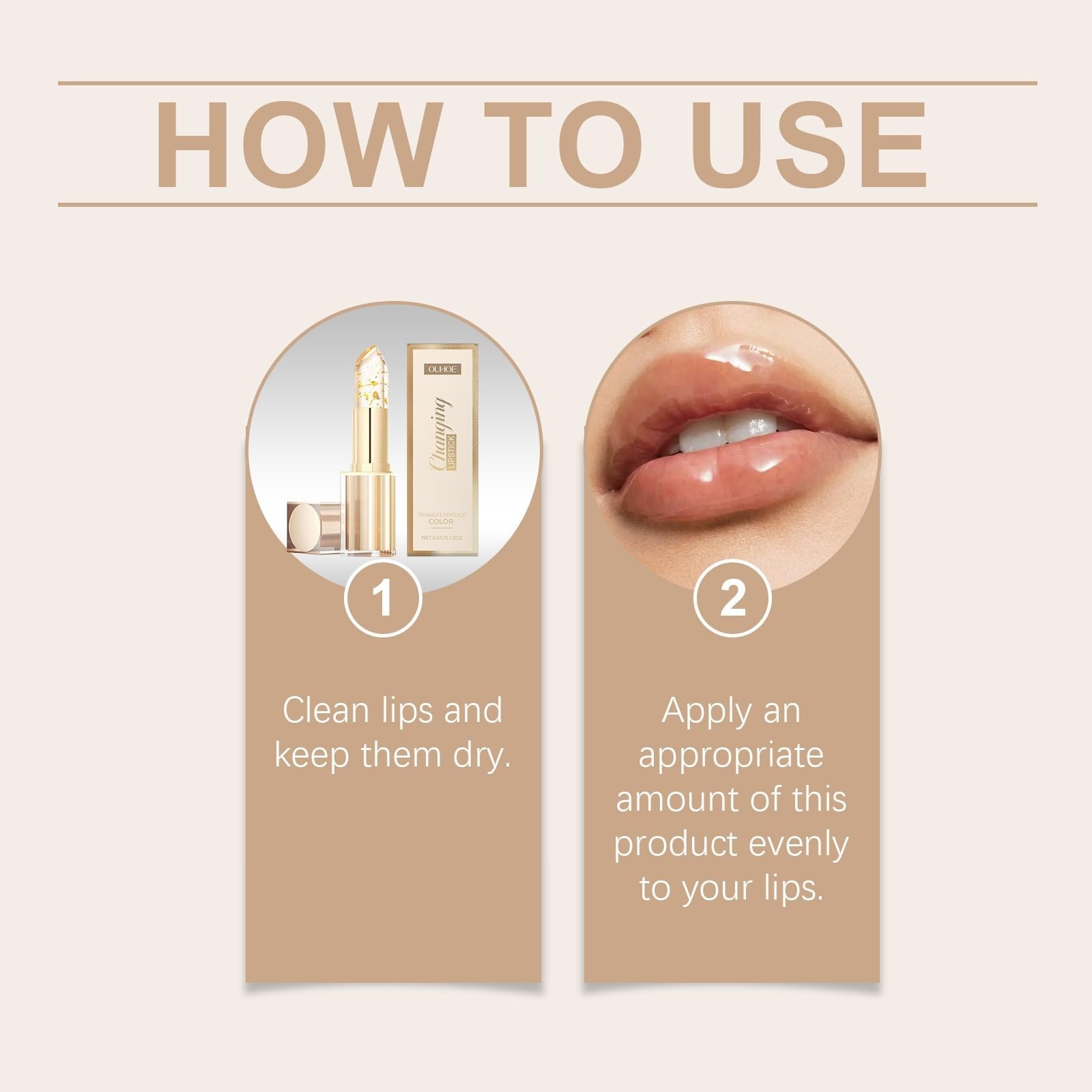Balsamo per labbra Thermo-Changant con paillettes d'oro, rossetto idratante invisibile anti-trasferimento, trattamento labbra rimpolpante a lunga tenuta
