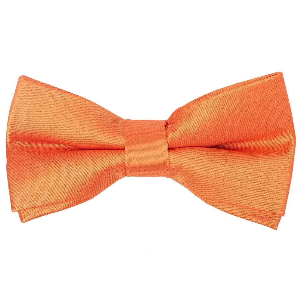 Ties R Us Boys Orange Pre Tied Burnt Satin Bow Tie Age 4-7